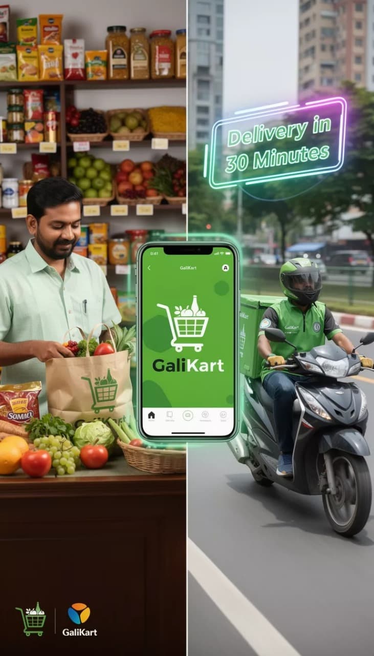 GaliKart app ordering from local shop